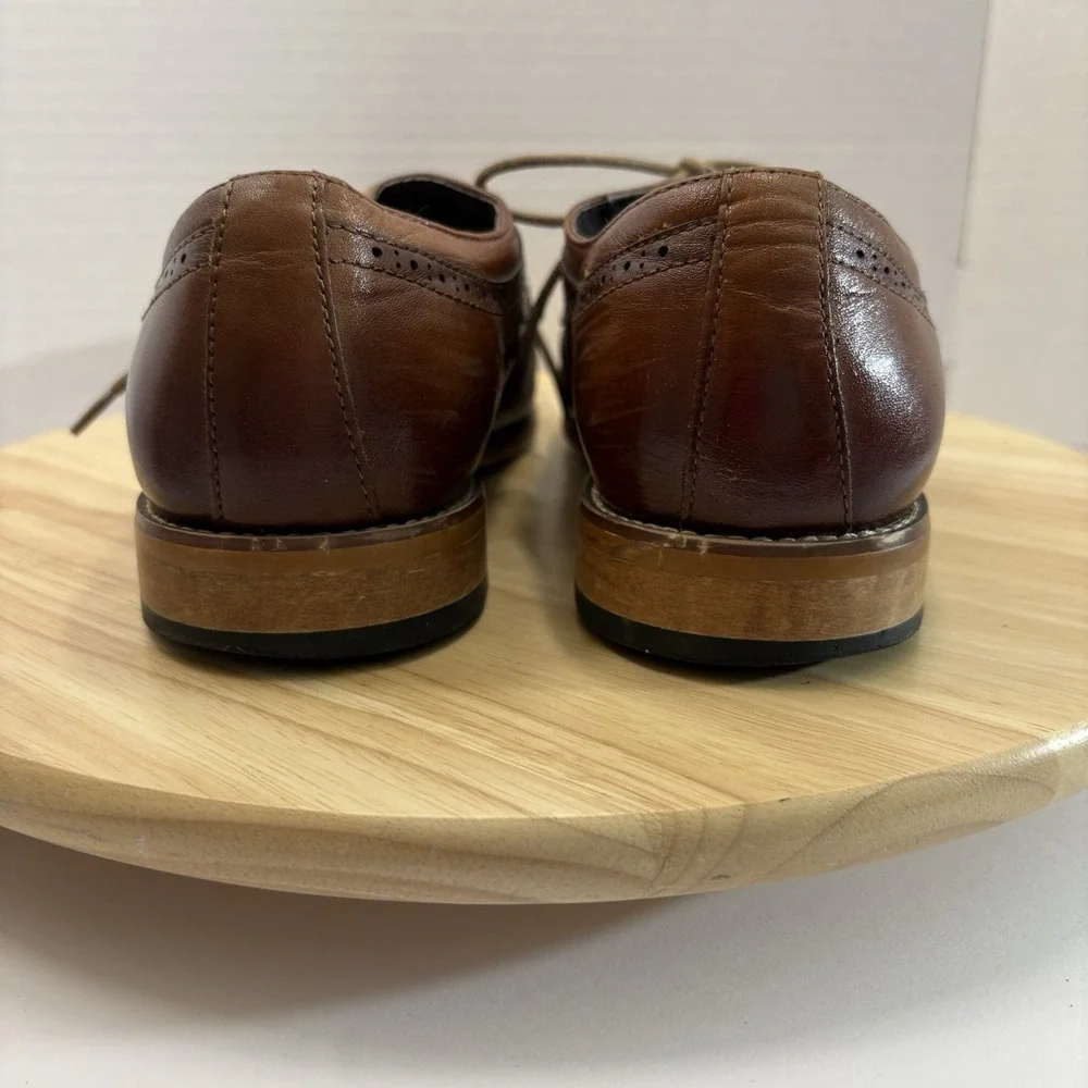 Stacy Adams Dickinson Cap Toe Oxford Cognac Leather Men's Size 9 M 25066-221